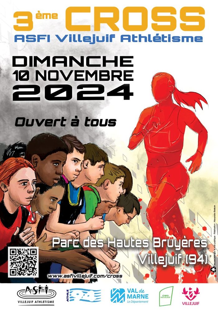 Affiche du 3e cross ASFI Villejuif, 10 novembre 2024